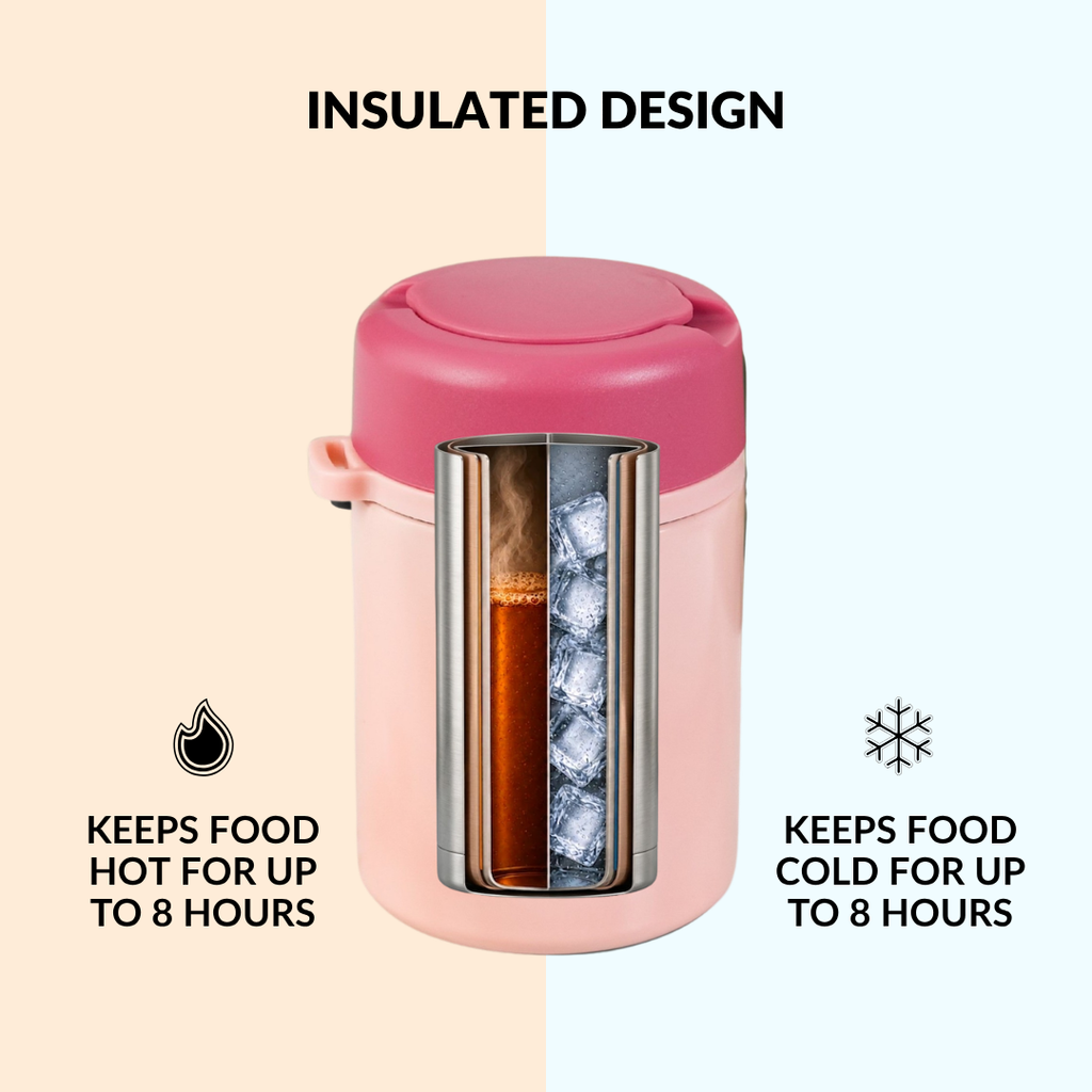 AMPM Portable Jar With Dressing Cup And Spoon Pink 460ml