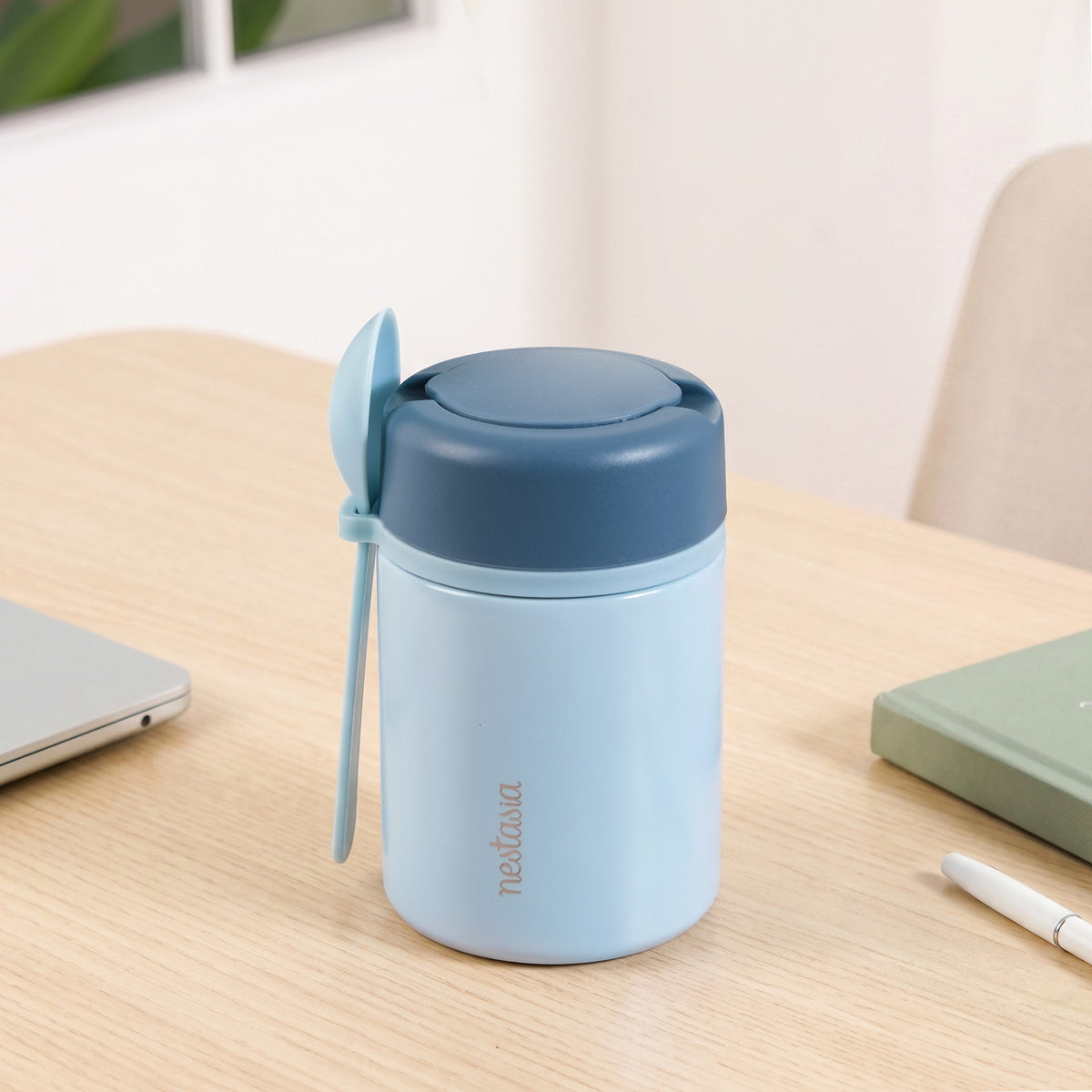 AMPM Jar With Dip Bowl And Spoon Baby Blue 460ml