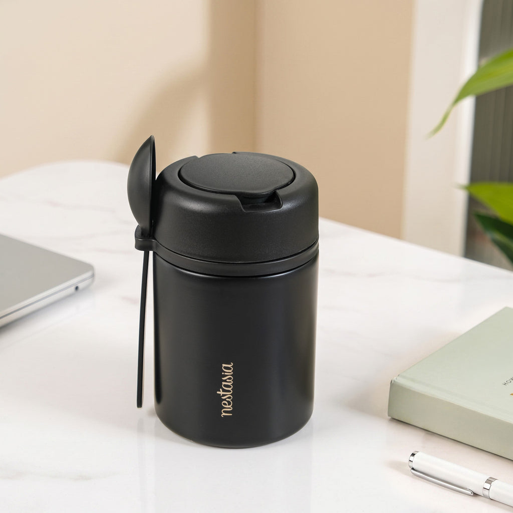 AMPM Portable Jar With Food Box Black 460ml