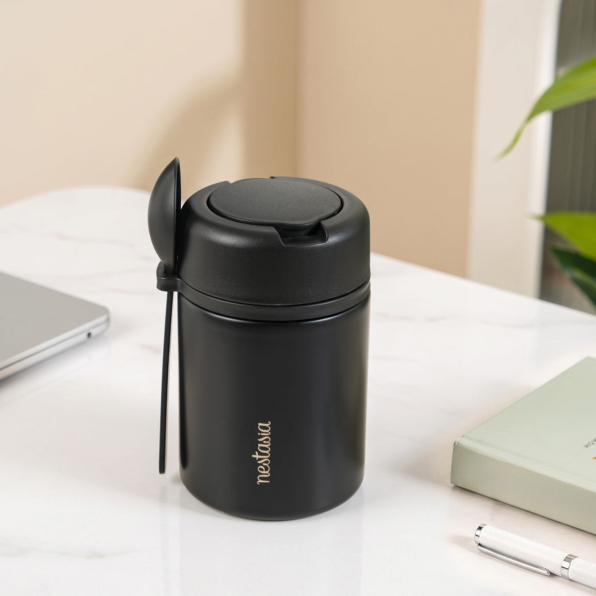 AMPM Portable Jar With Food Box Black 460ml