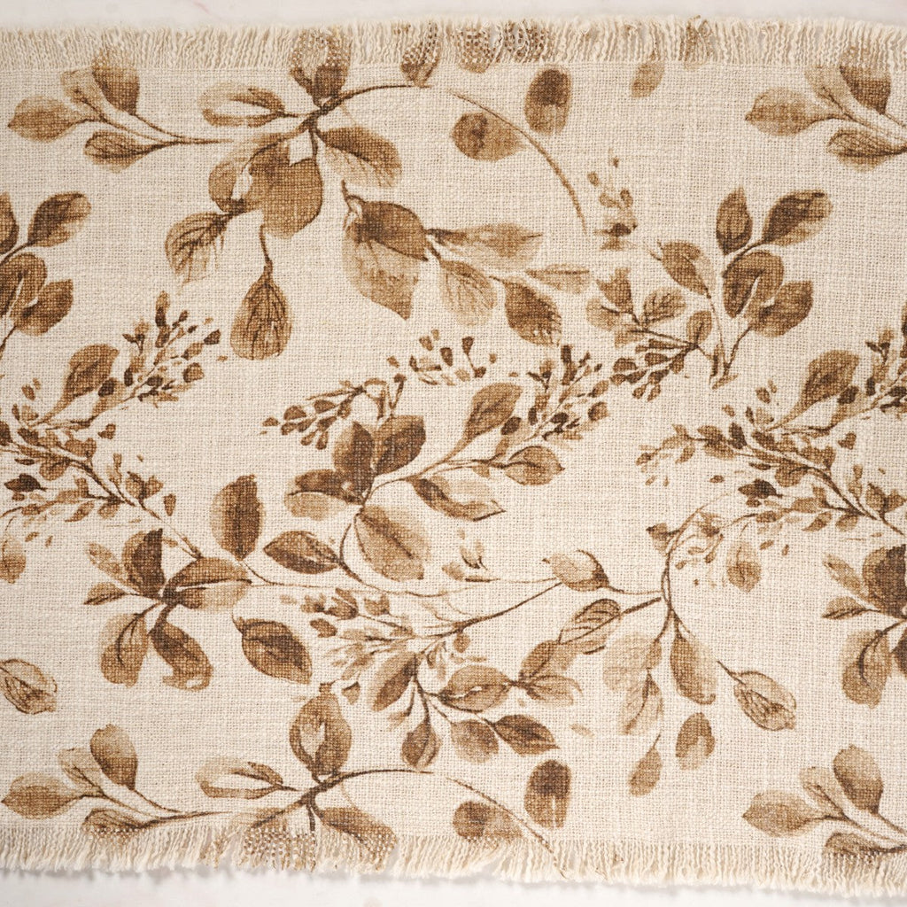 Rustic Foliage Cotton Table Runner 182x40cm