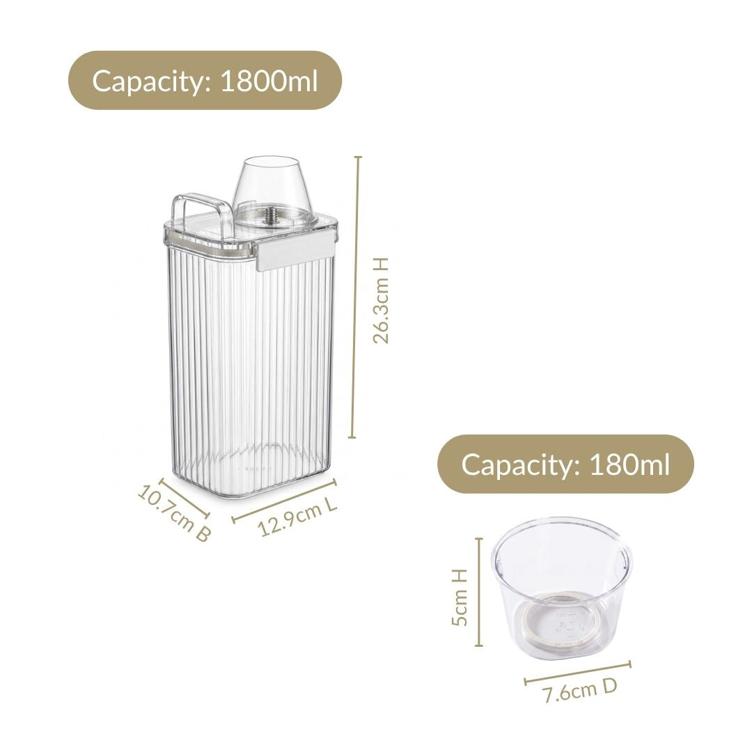 Airtight Cereal Dispenser Container With Measuring Cup 1800ml