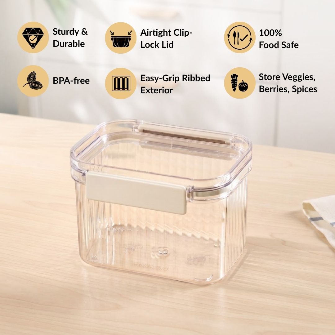 Airtight Storage Container With Clip Lock Lid 650ml