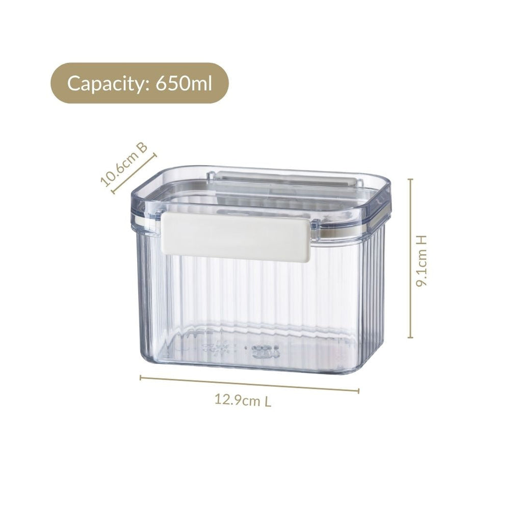 Airtight Storage Container With Clip Lock Lid 650ml