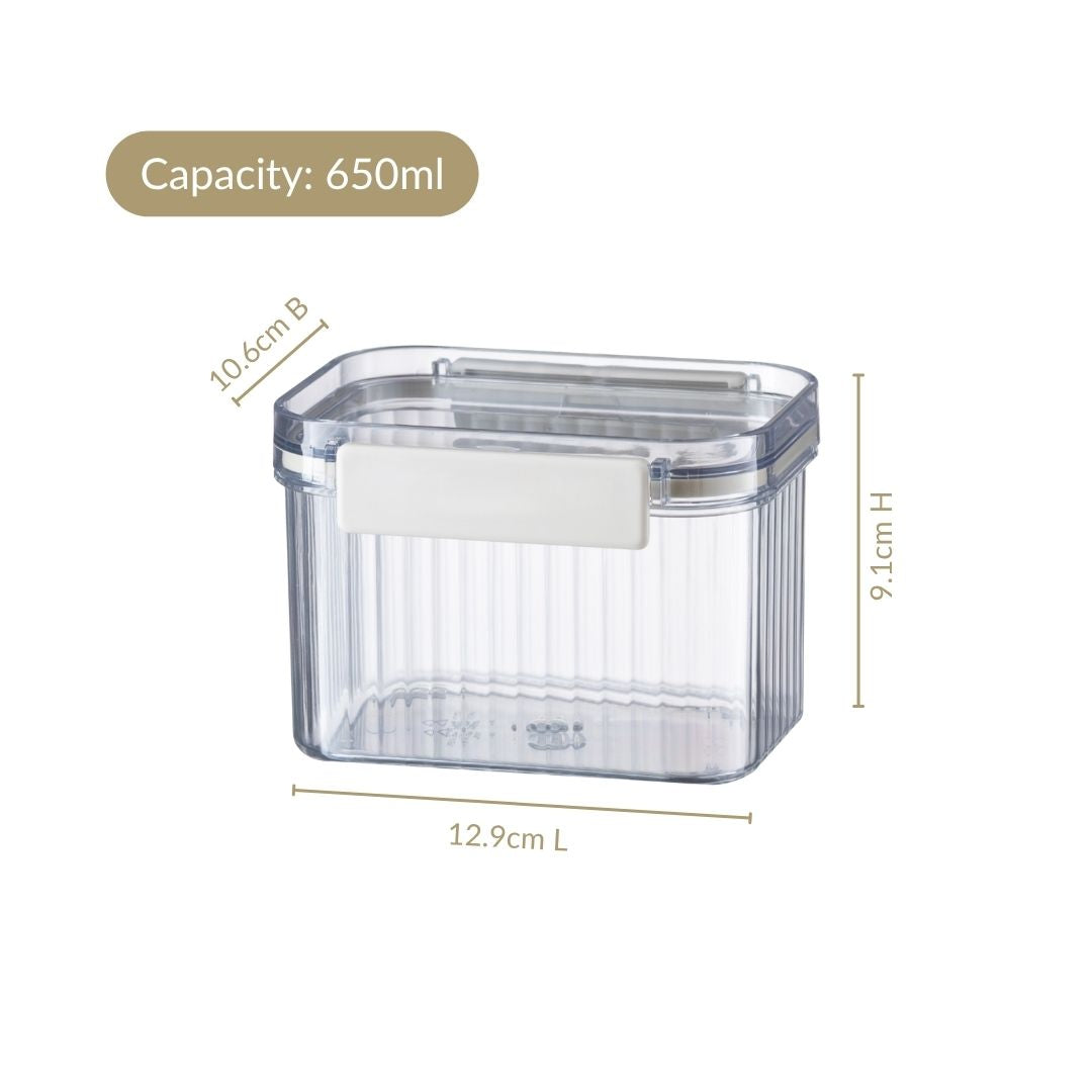Airtight Storage Container With Clip Lock Lid 650ml