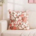 Blush Chinoiserie Cotton Embroidered Cushion Cover 45x45cm