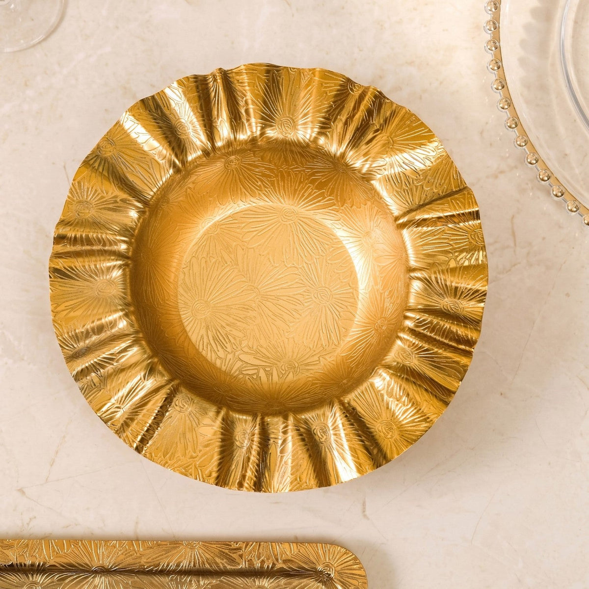 Sunburst Gold Ruched Urli Bowl 1000ml