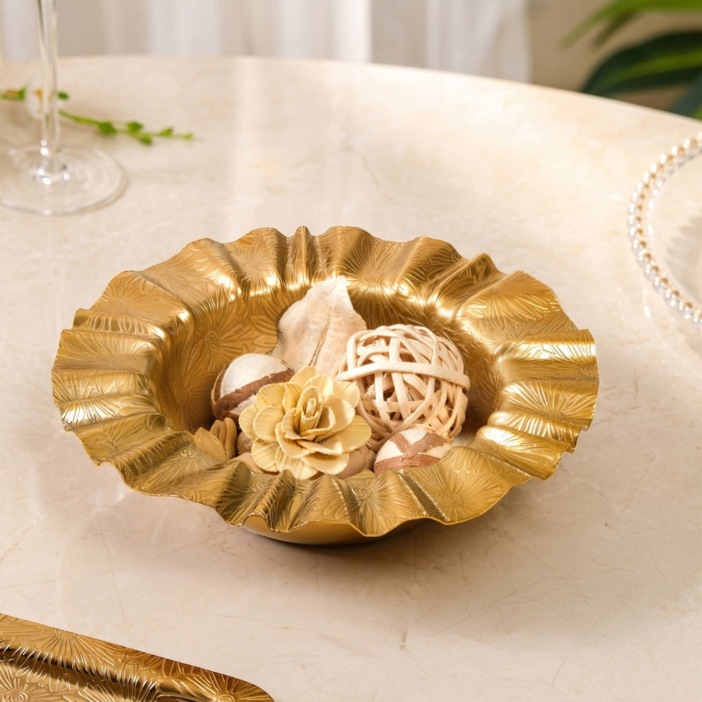 Sunburst Gold Ruched Urli Bowl 1000ml
