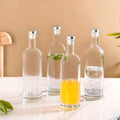 Set Of 4 Glass Water Bottle With Stopper 500ml