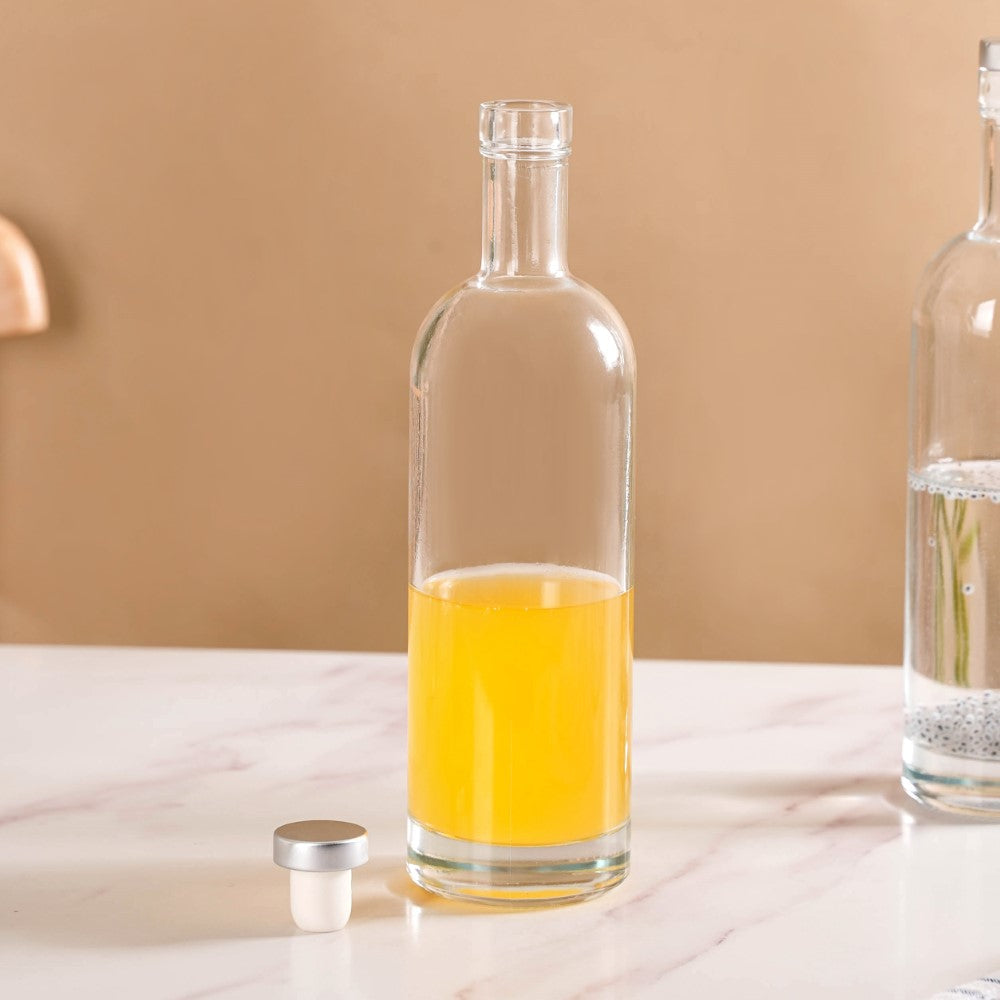 Set Of 4 Glass Water Bottle With Stopper 500ml