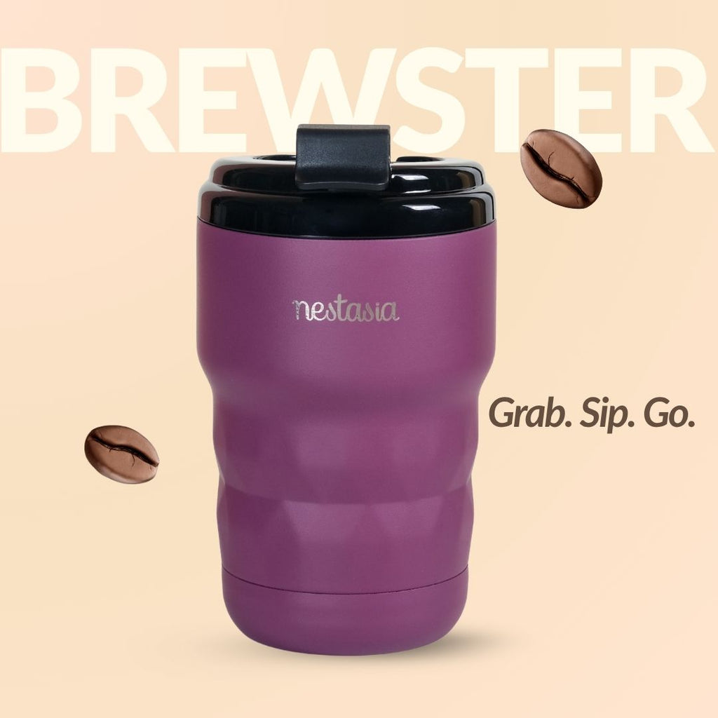 Brewster Insulated Travel Mug With Lid Plum Party Mauve 350ml