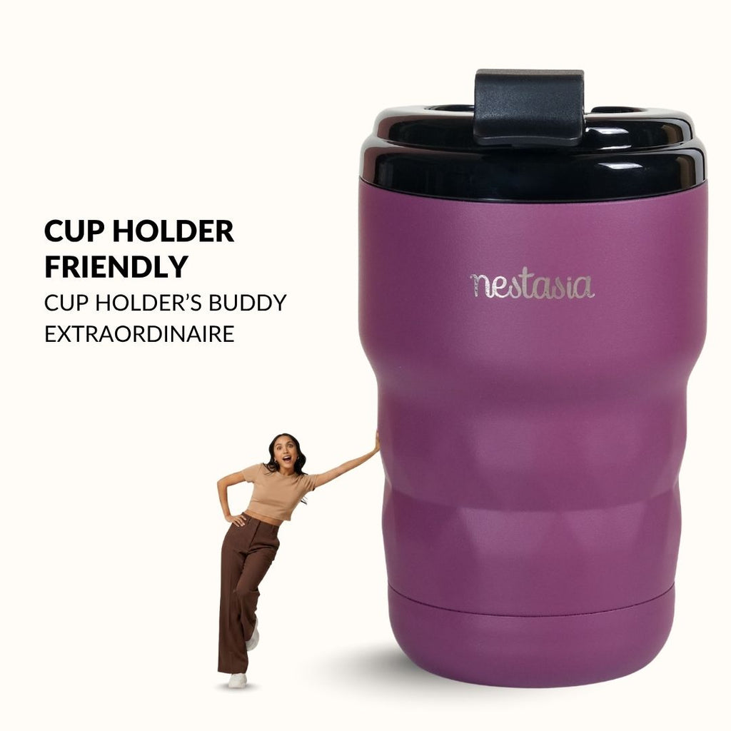 Brewster Insulated Travel Mug With Lid Plum Party Mauve 350ml