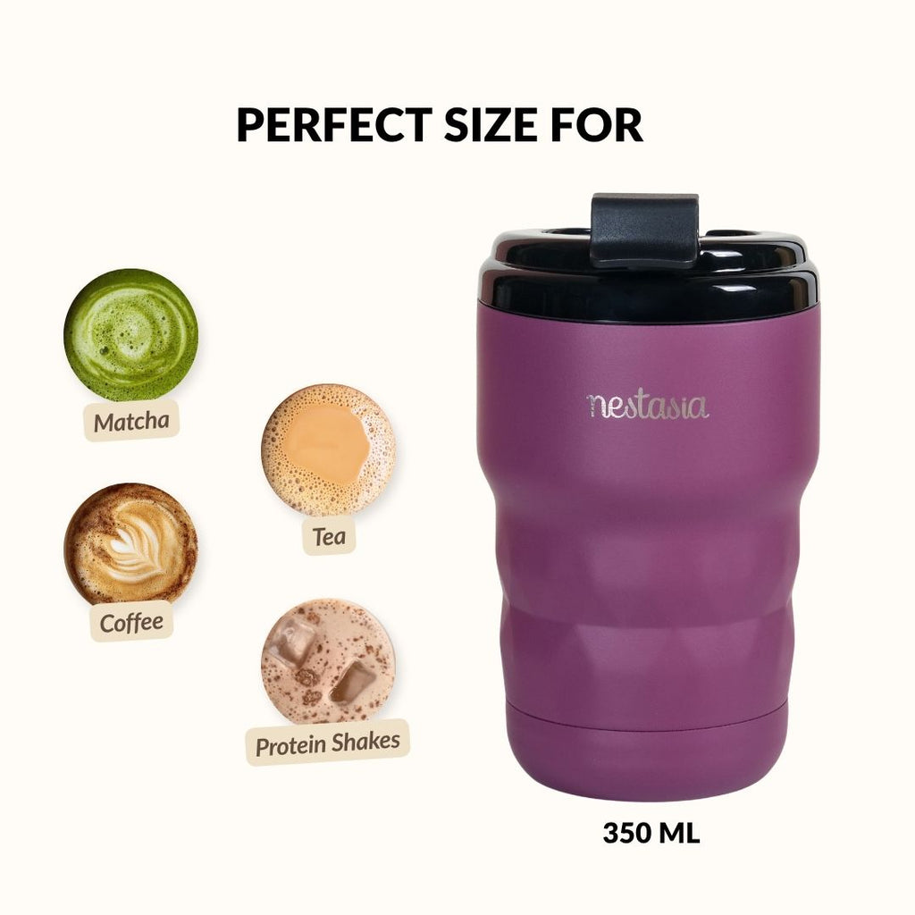 Brewster Insulated Travel Mug With Lid Plum Party Mauve 350ml
