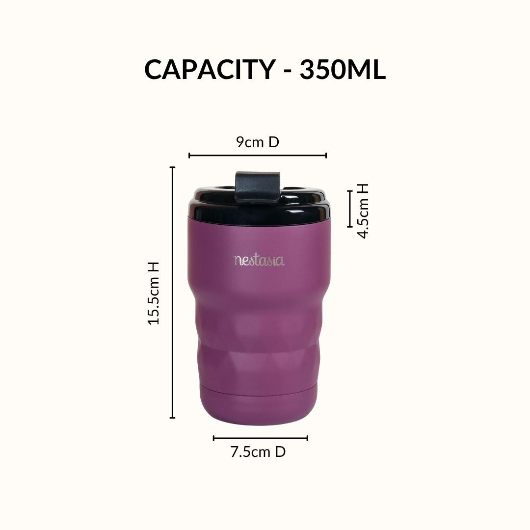 Brewster Insulated Travel Mug With Lid Plum Party Mauve 350ml