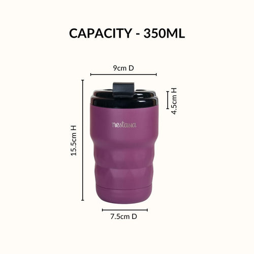 Brewster Insulated Travel Mug With Lid Plum Party Mauve 350ml
