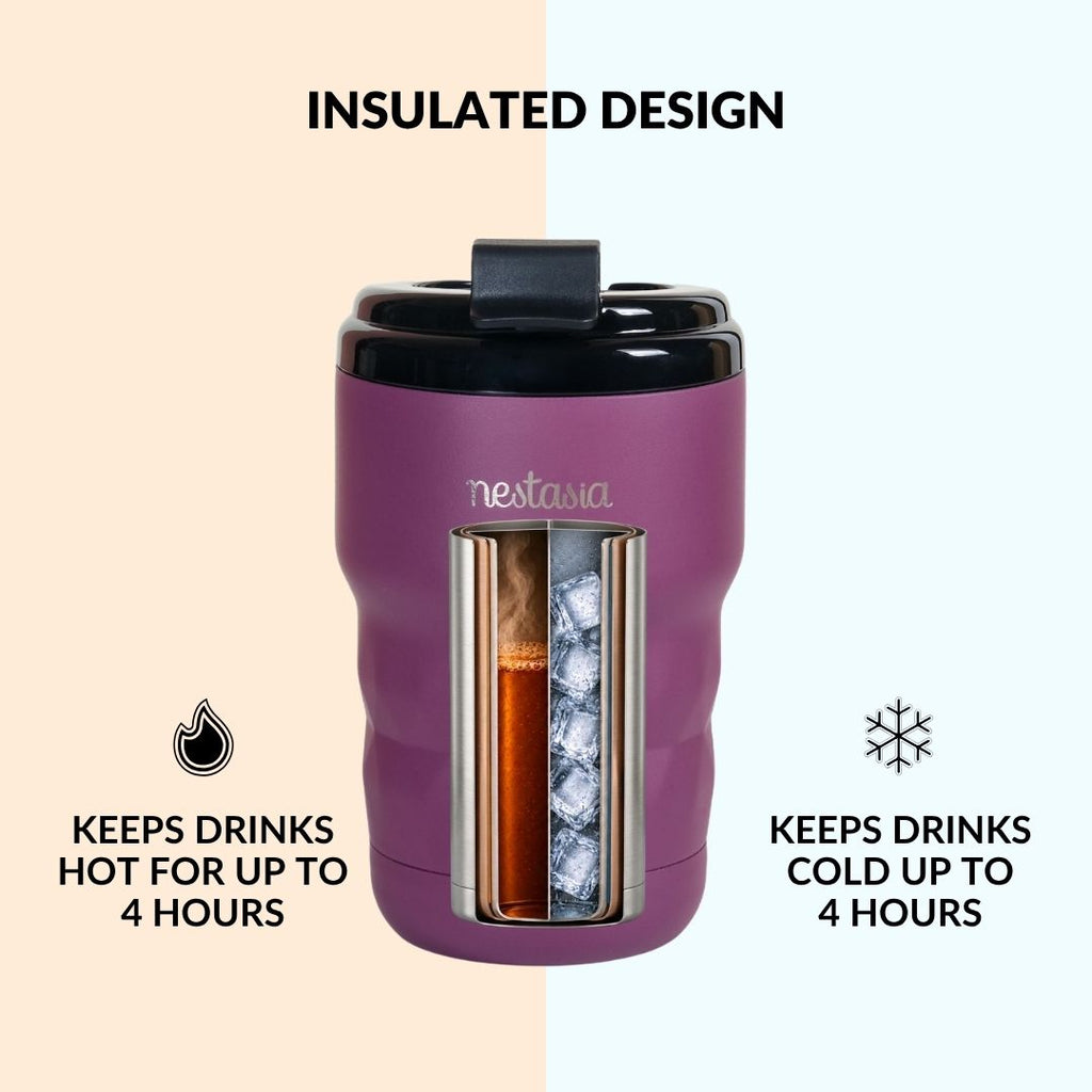 Brewster Insulated Travel Mug With Lid Plum Party Mauve 350ml