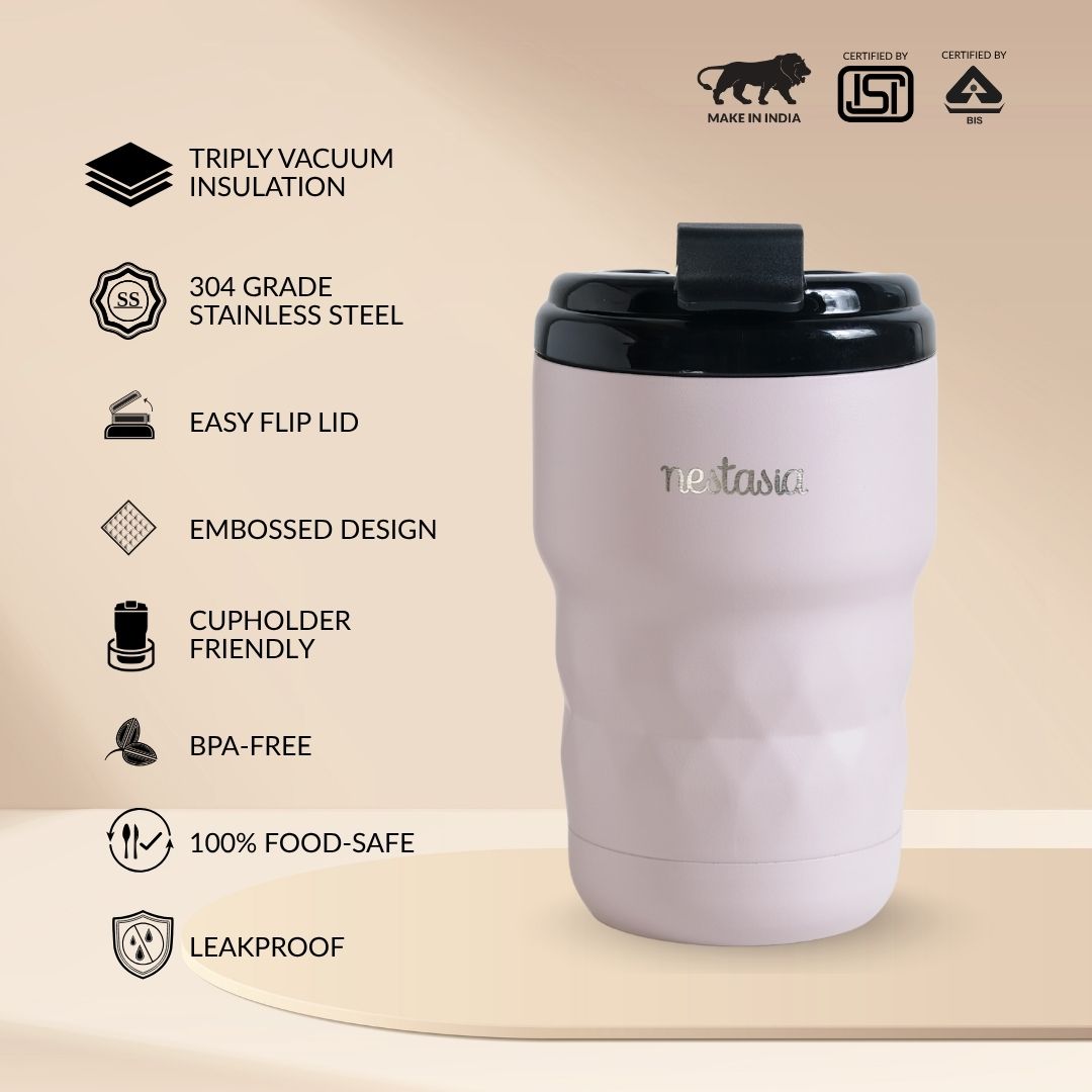 Brewster Insulated Travel Mug With Lid Rosy Taupe 350ml