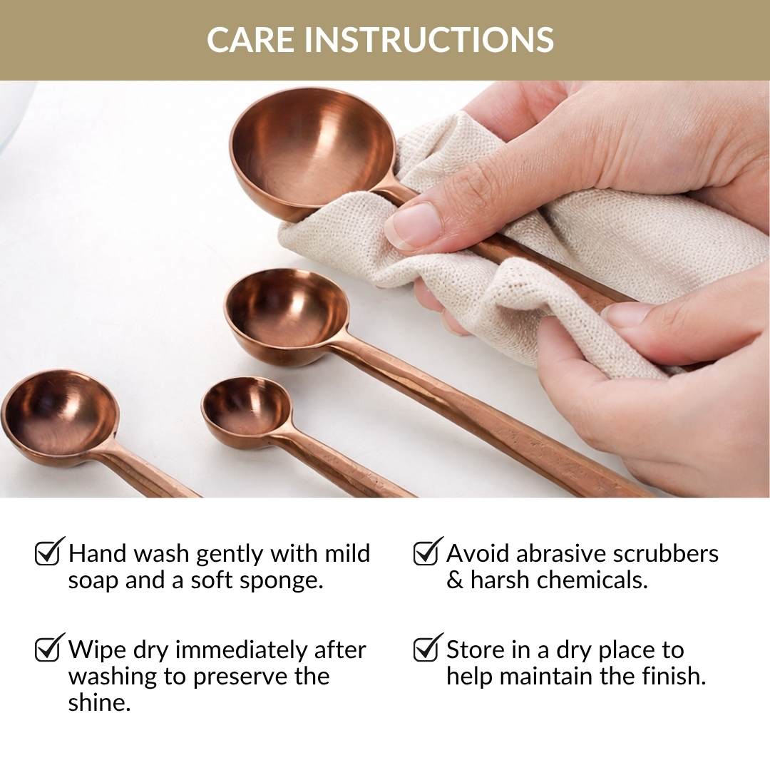Rustic Cafecore Bronze Measuring Spoon Set Of 4