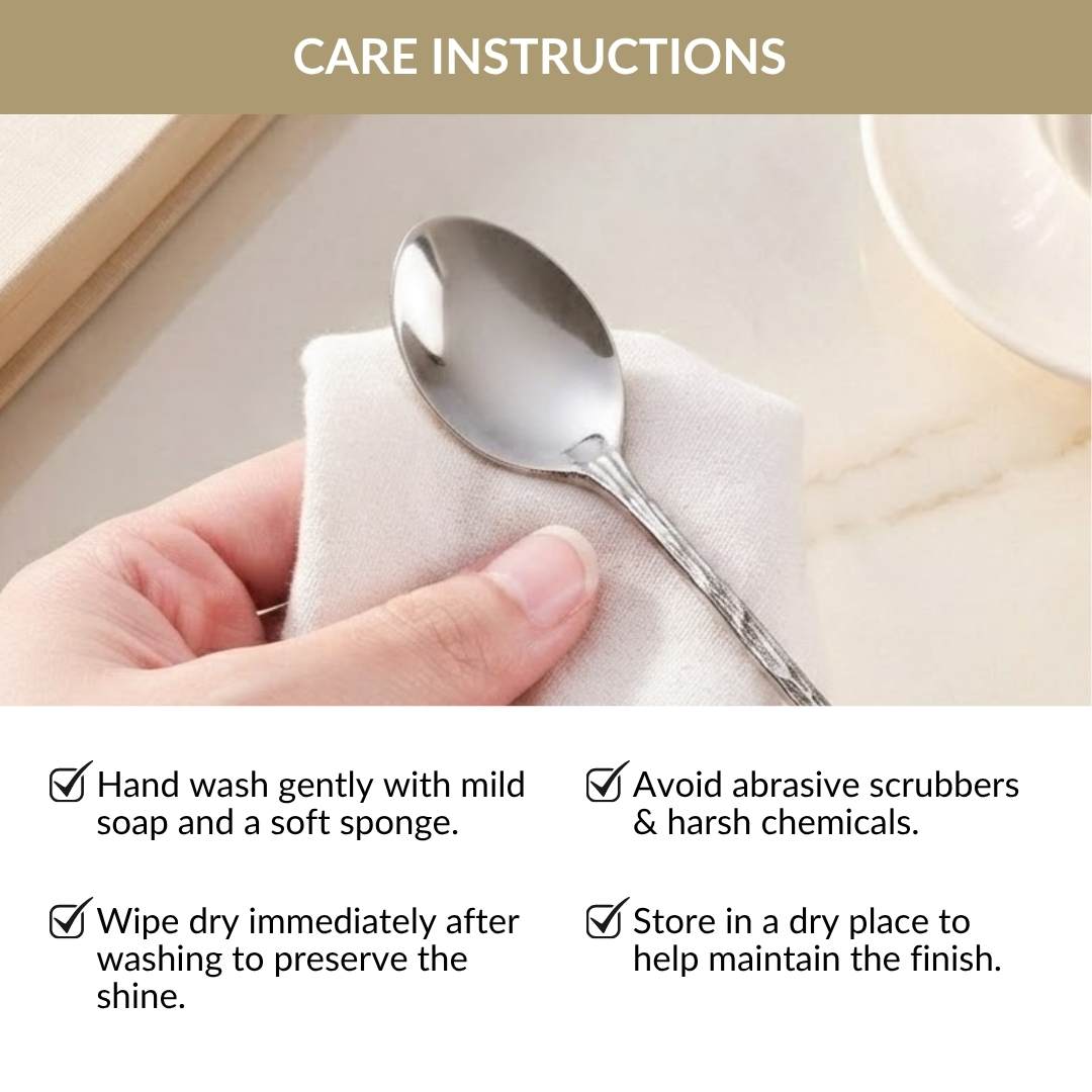 Silver Rose Brass Tea Spoon Gift Set Of 2