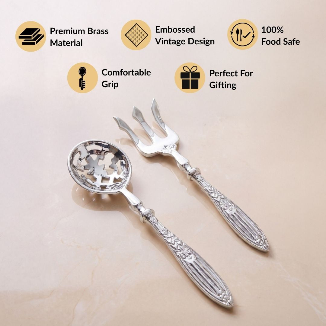 Vintage Serving Spoon And Fork Set Of 2