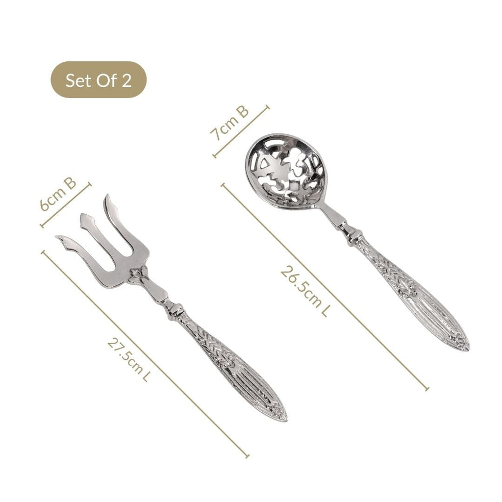 Vintage Serving Spoon And Fork Set Of 2