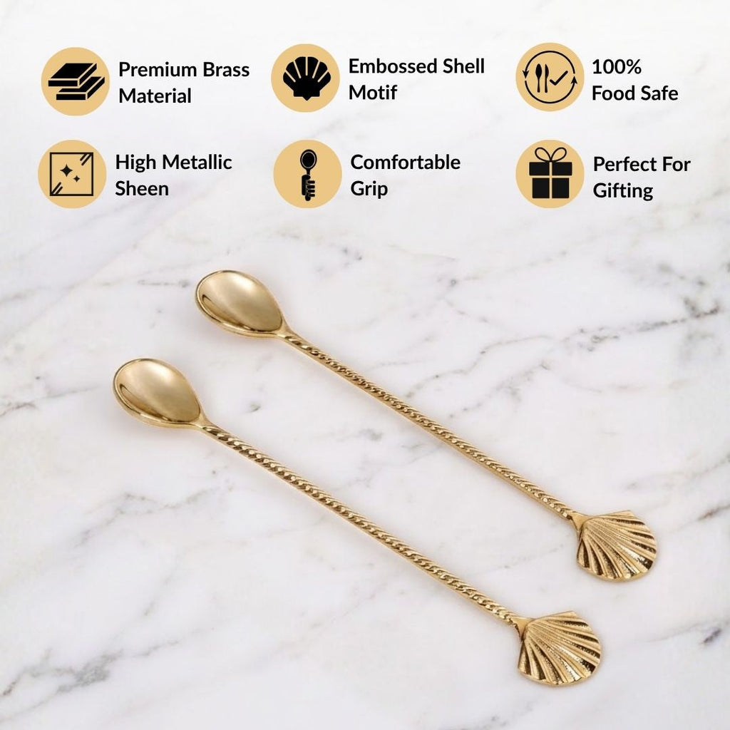 Shell Stirring Spoon Set Of 2