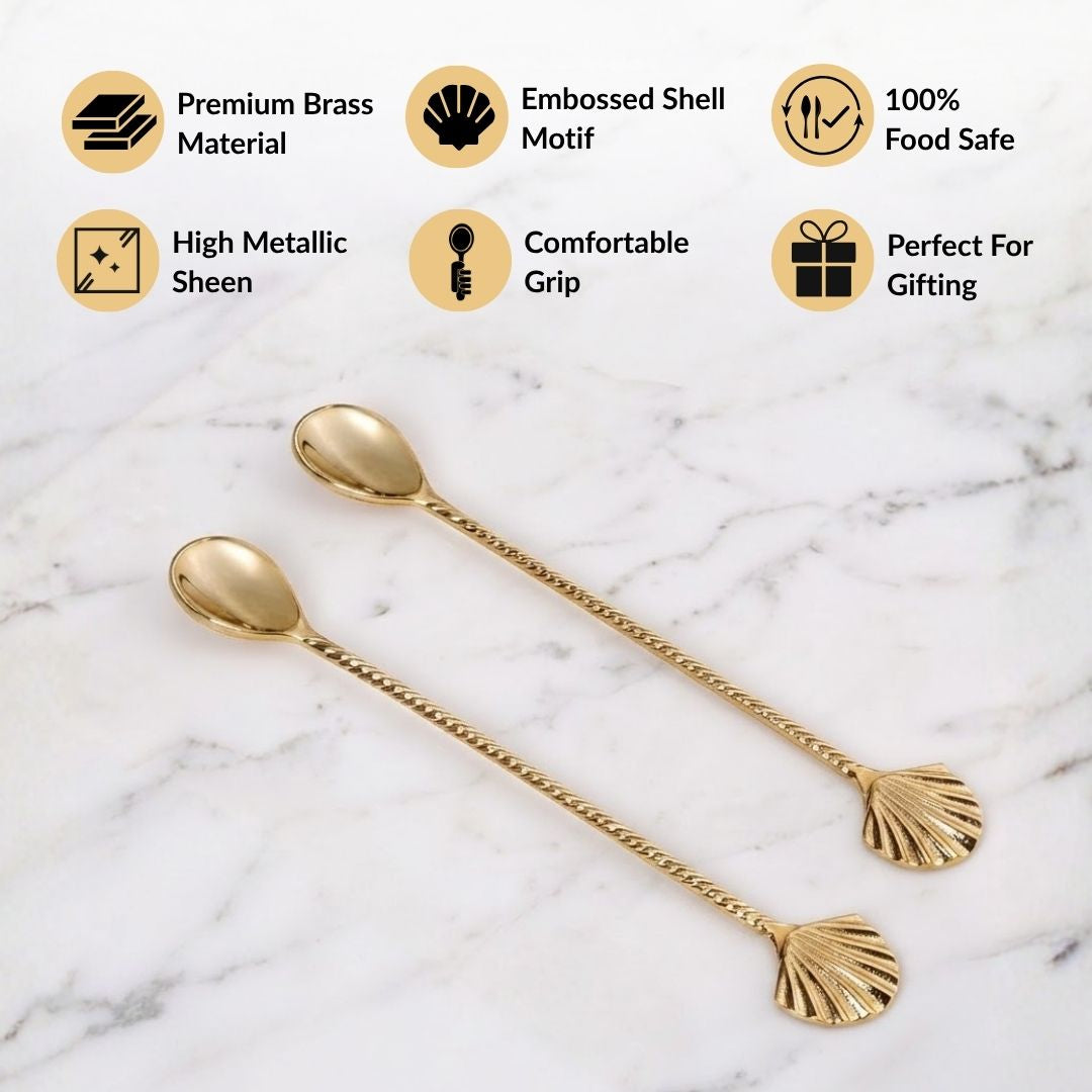 Shell Stirring Spoon Set Of 2