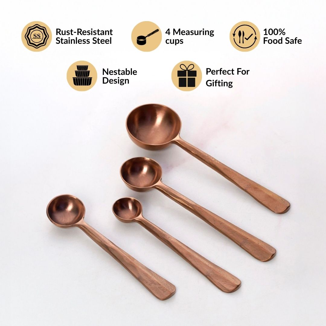 Rustic Cafecore Bronze Measuring Spoon Set Of 4