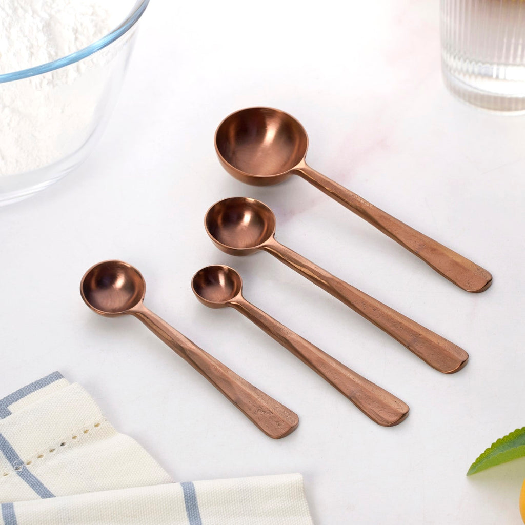 Rustic Cafecore Bronze Measuring Spoon Set Of 4