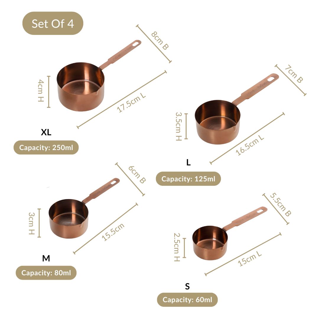 Cafecore Bronze Measuring Cups Set Of 4