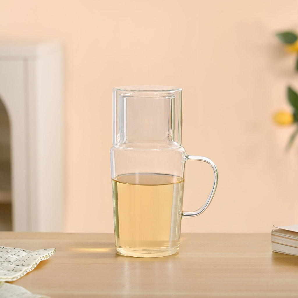 Clear Glass Carafe With Cup