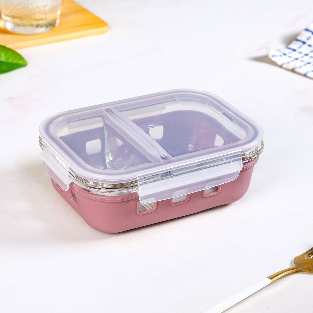 Gripso Dual Compartment Food Container 600ml Mauve