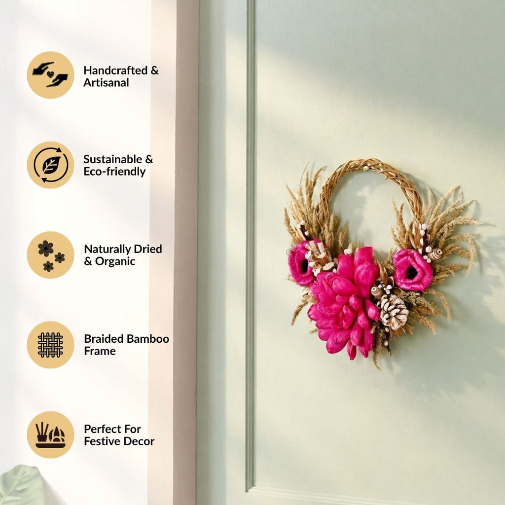 Festival Flora Handmade Organic Flower Wreath 24cm