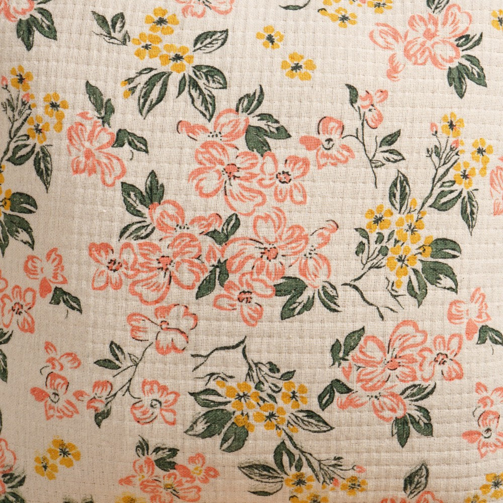 Floral Whisper Cotton Embroidered Cushion Cover 40x40cm