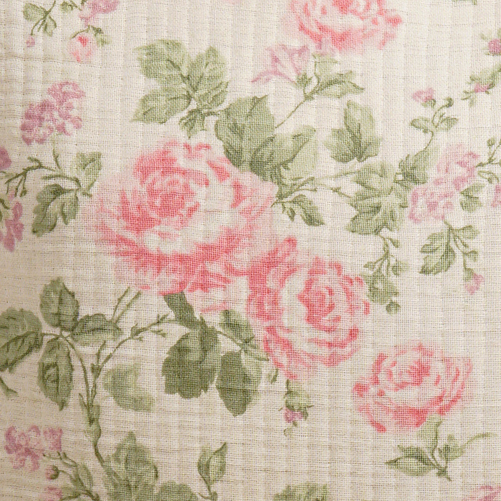 Peony Garden Embroidered Cotton Cushion Cover 40x40cm