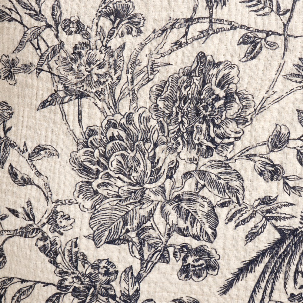 Vintage Aviary Cotton Embroidered Cushion Cover 45x45cm