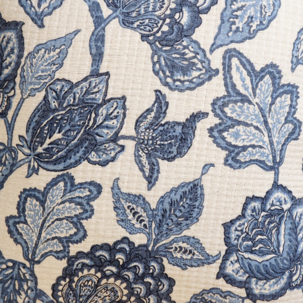 Heritage Gardenia Embroidered Cotton Cushion Cover 40x40cm