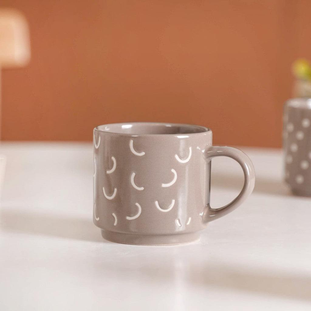 Quirky Beige Stackable Cups Set Of 4 220ml