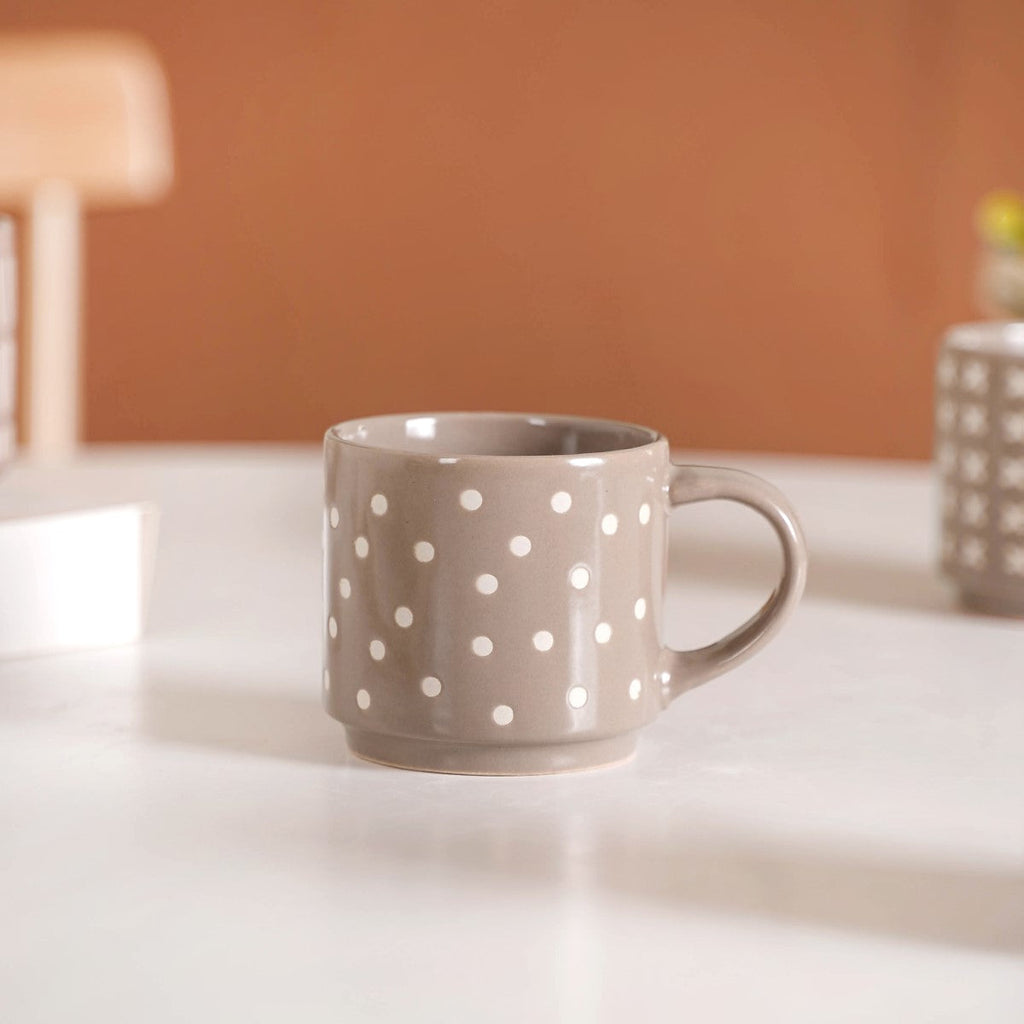 Quirky Beige Stackable Cups Set Of 4 220ml