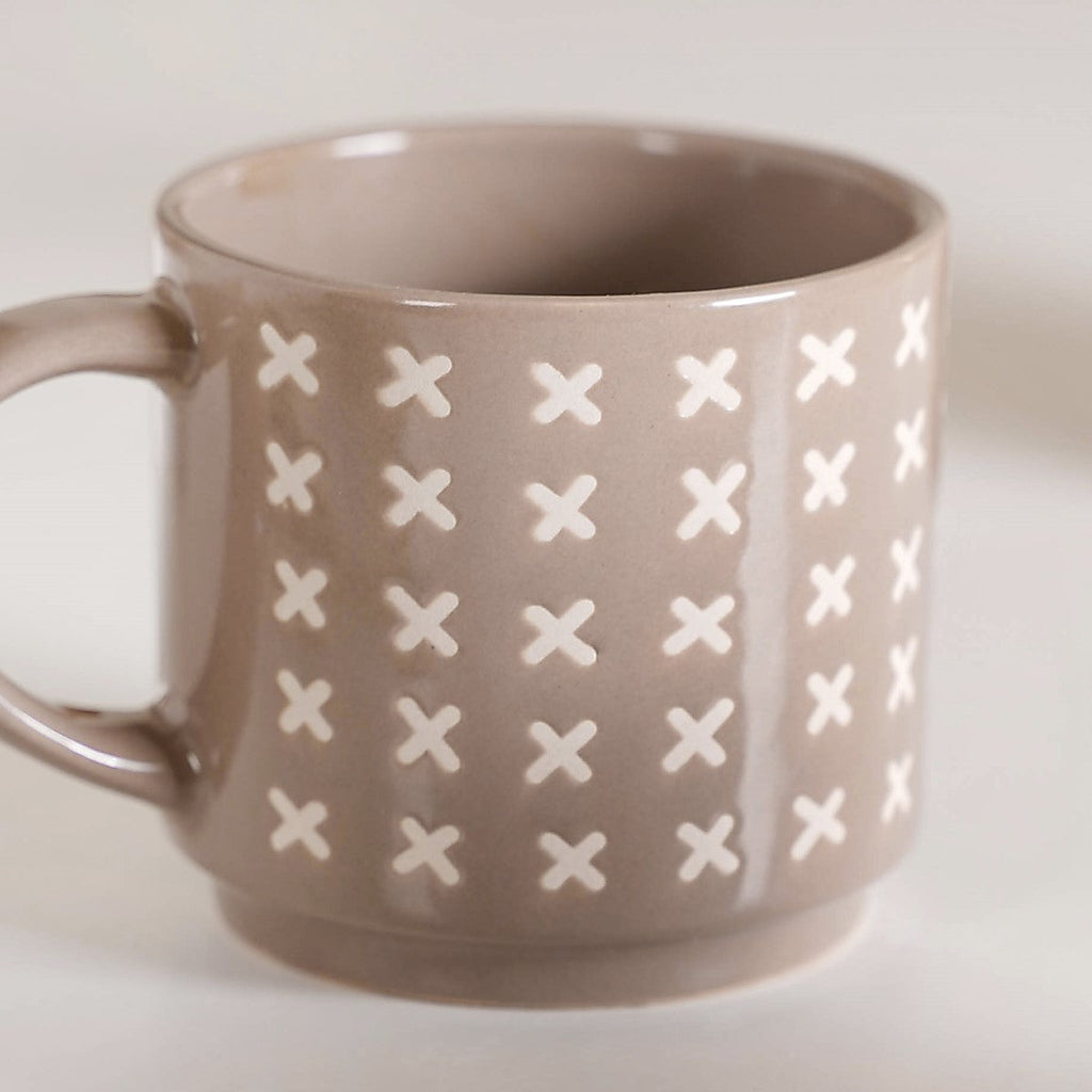 Quirky Beige Stackable Cups Set Of 4 220ml