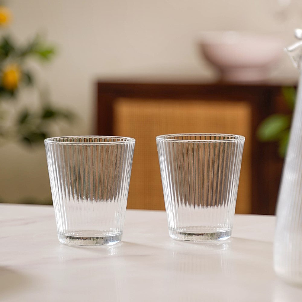 Set Of 6 Fluted Glass Tumbler 260ml