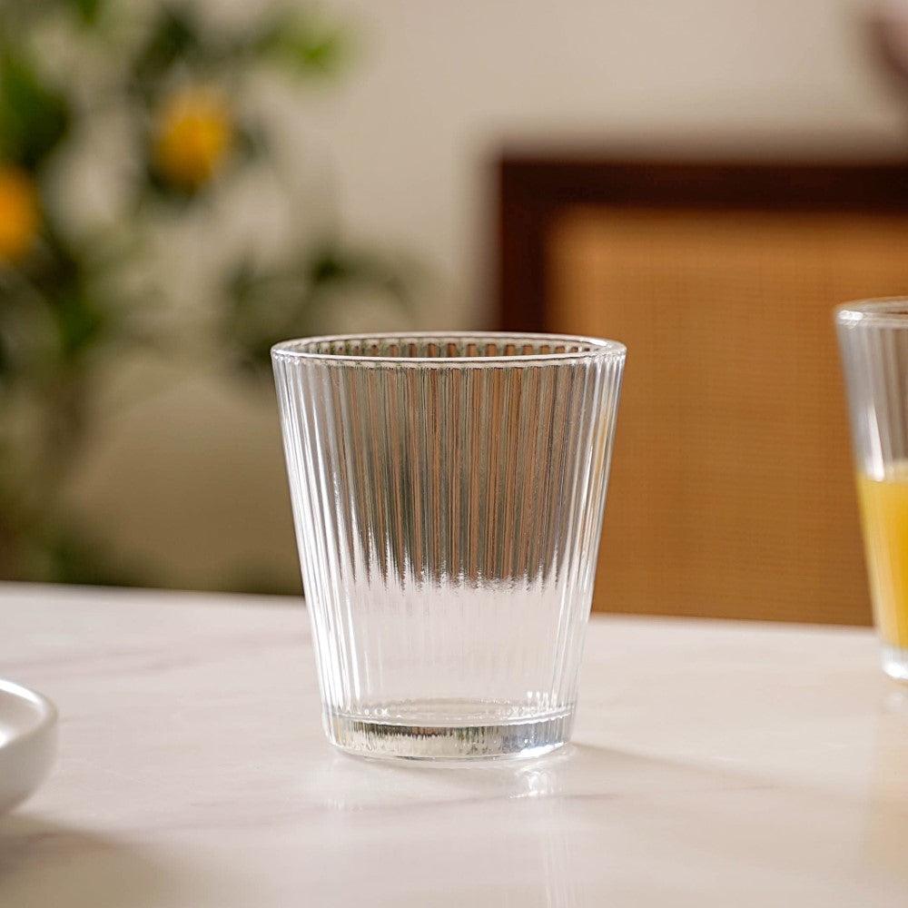 Set Of 6 Fluted Glass Tumbler 260ml
