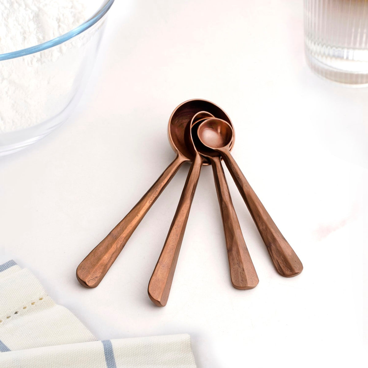 Rustic Cafecore Bronze Measuring Spoon Set Of 4