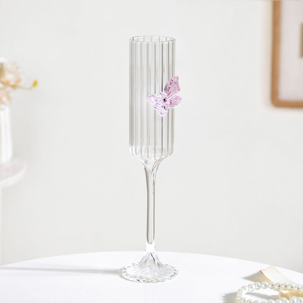 Crystal Butterfly Fluted Champagne Glass 190ml
