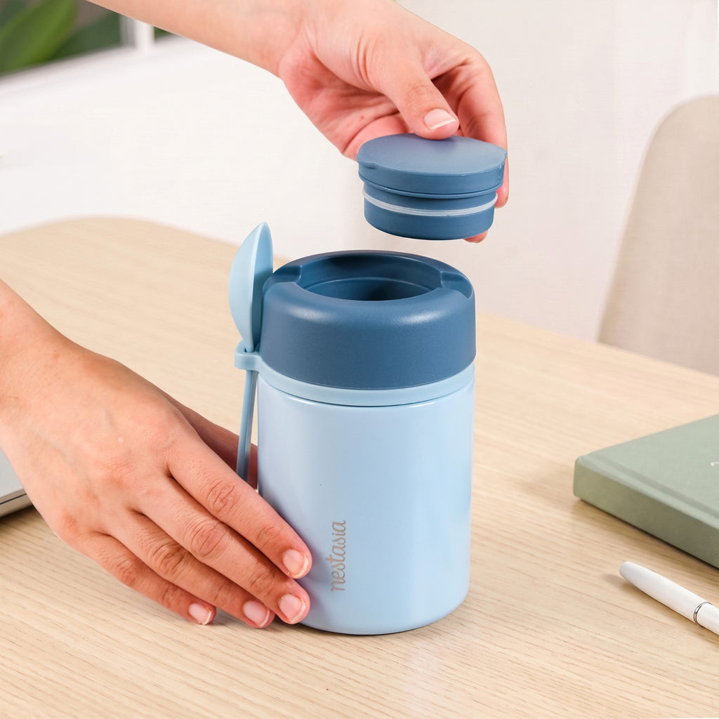 AMPM Jar With Dip Bowl And Spoon Baby Blue 460ml