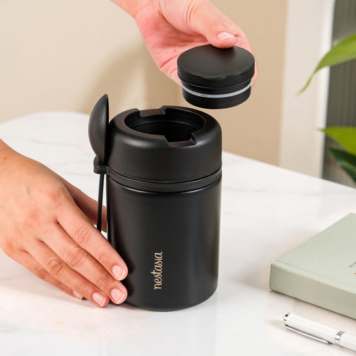 AMPM Portable Jar With Food Box Black 460ml