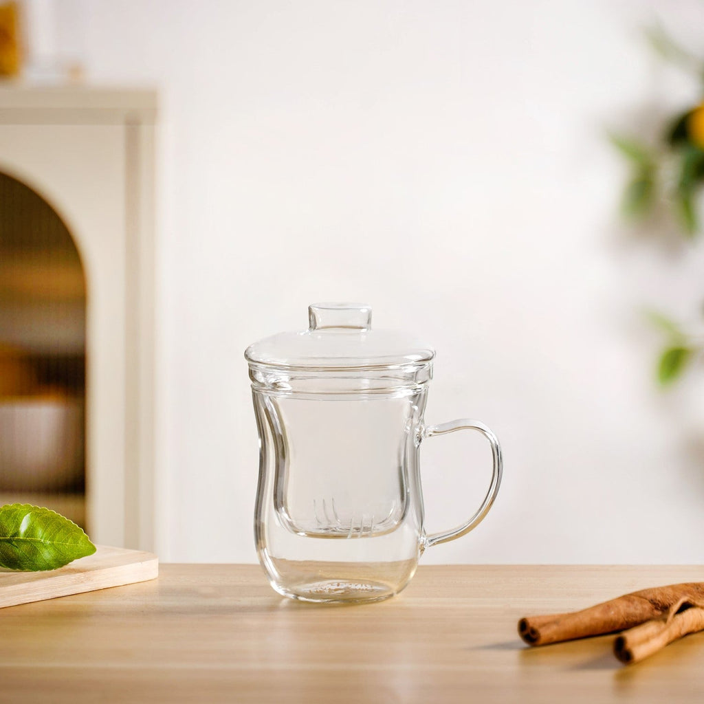 Double Walled Glass Infuser Teapot with Strainer