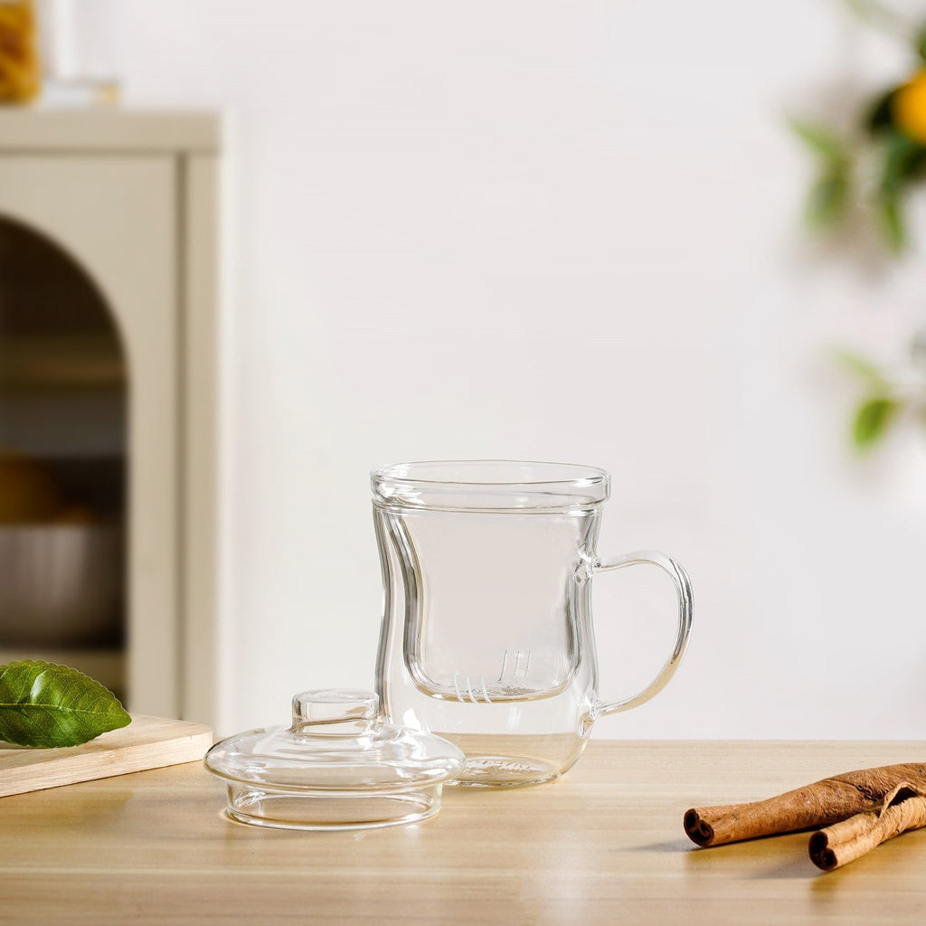 Double Walled Glass Infuser Teapot with Strainer