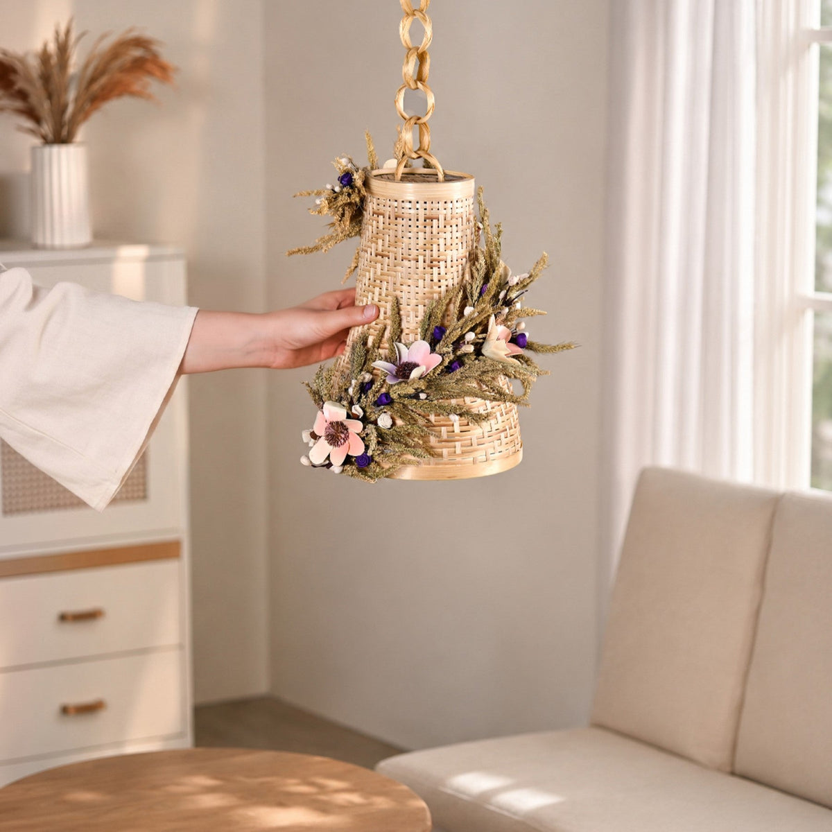 Lumina Eco Friendly Handmade Dried Floral Lantern