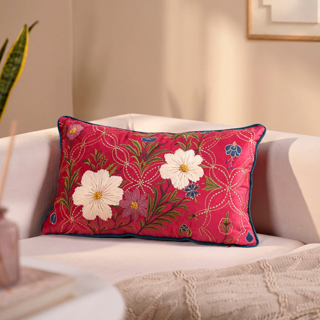 Embroidered Eden Cushion Cover 50x30cm